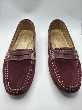 Marc Joseph New York Burgundy Suede Loafers Size 6